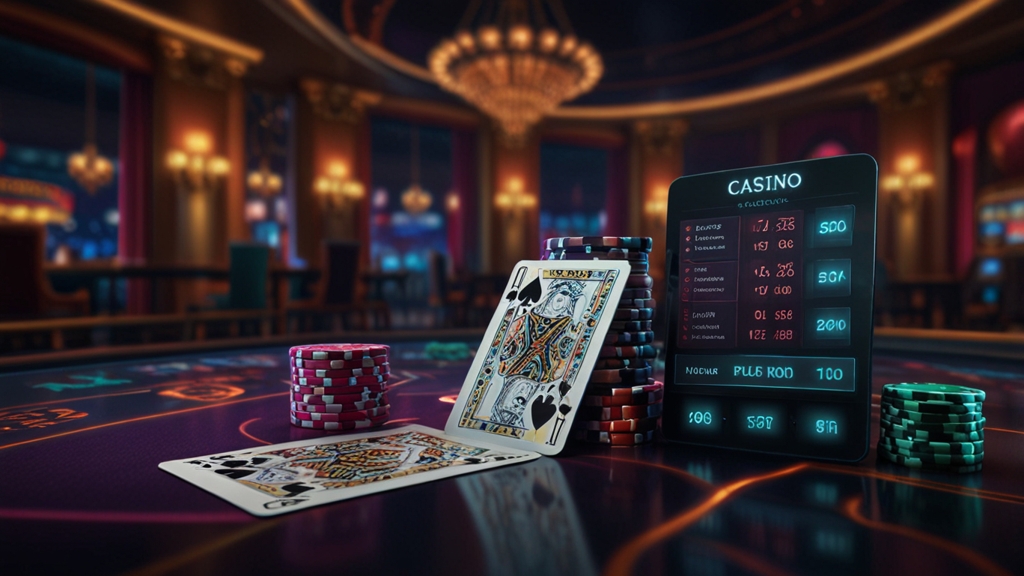 Tabella dei termini bonus su sfondo da casinò illuminato
